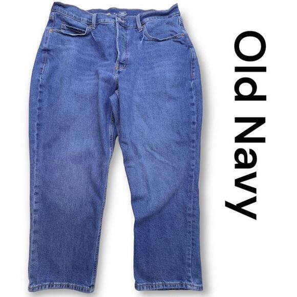 Old Navy Curvy SKY-HI Straight Women’s 16 Petite Blue Jeans Stretchy Comfortable - Picture 1 of 8